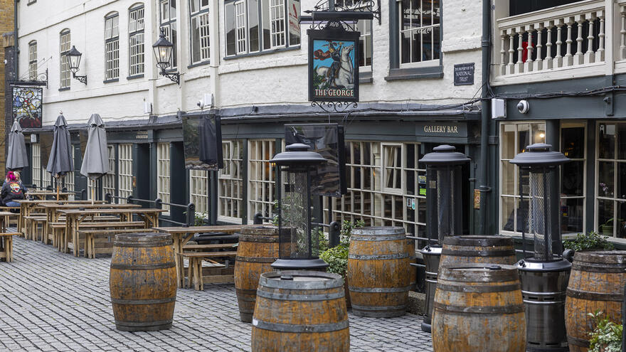 A picture of the courtyard at The George where we hosted the 2025 MTA employer awards.
